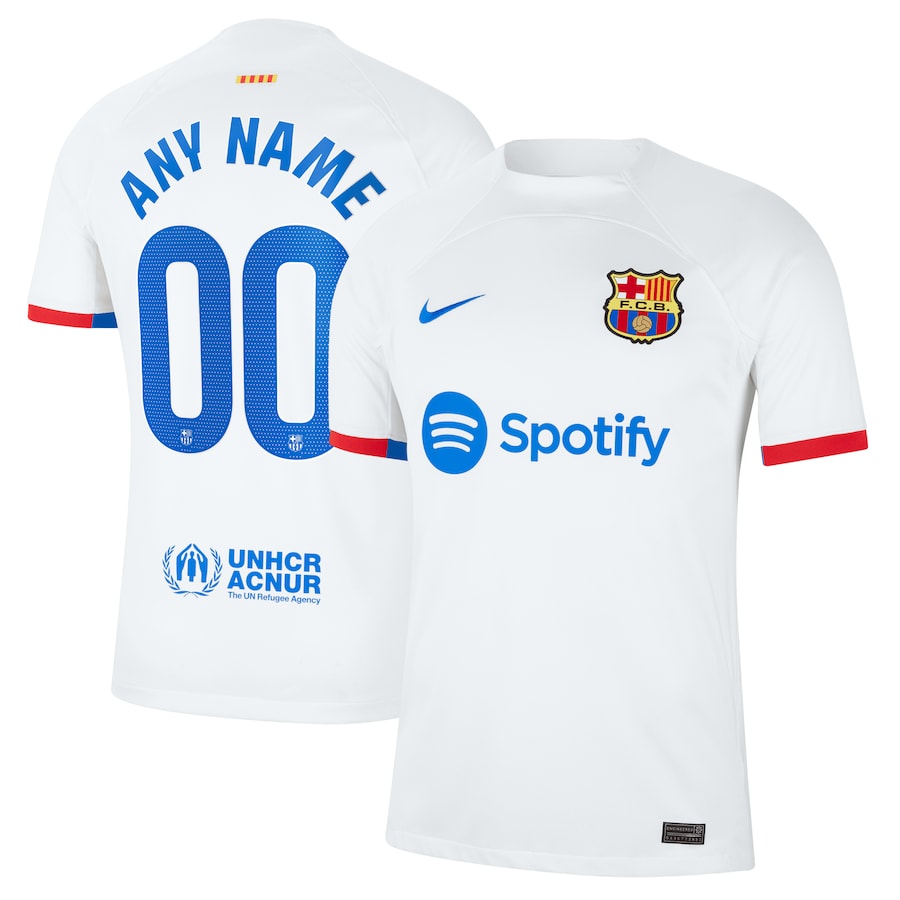 Barcelona Nike 2023/24 Away Custom Jersey - White