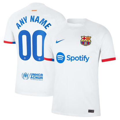 Barcelona Nike 2023/24 Away Custom Jersey - White