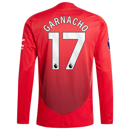 Alejandro Garnacho Manchester United 2024/25 Home Long Sleeve Player Jersey - Red