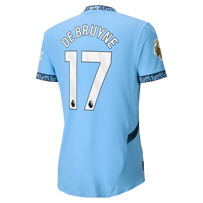 Kevin De Bruyne Manchester City Puma 2024/25 Home Player Jersey - Light Blue