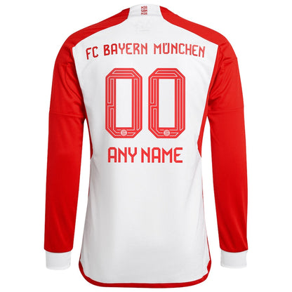 Bayern Munich adidas 2023/24 Home Custom Long Sleeve Jersey - White