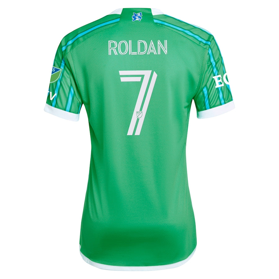 Cristian Roldan Seattle Sounders FC adidas 2024 The Anniversary Kit Authentic Player Jersey – Green