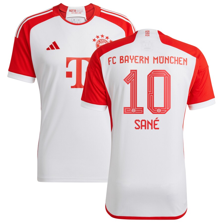 Leroy Sané Bayern Munich adidas 2023/24 Home Jersey - White