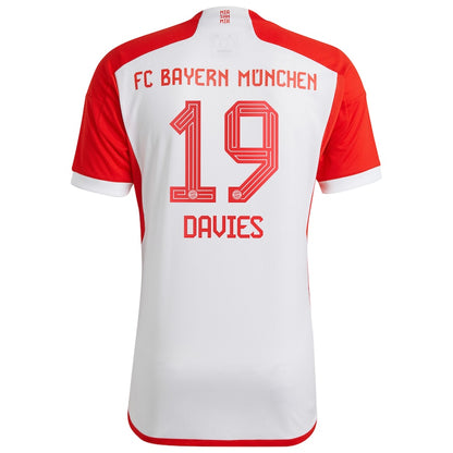 Alphonso Davies Bayern Munich adidas 2023/24 Home Jersey - White