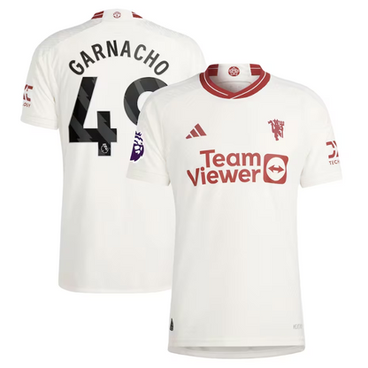 Alejandro Garnacho Manchester United Adidas 2023/24 Third Player Jersey - White