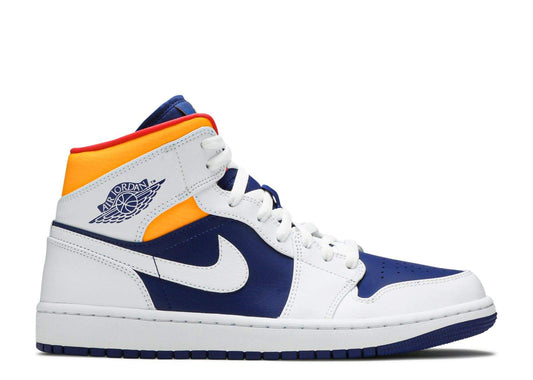 Air Jordan 1 Mid ‘White Deep Royal Blue’ Unfading Sneaker