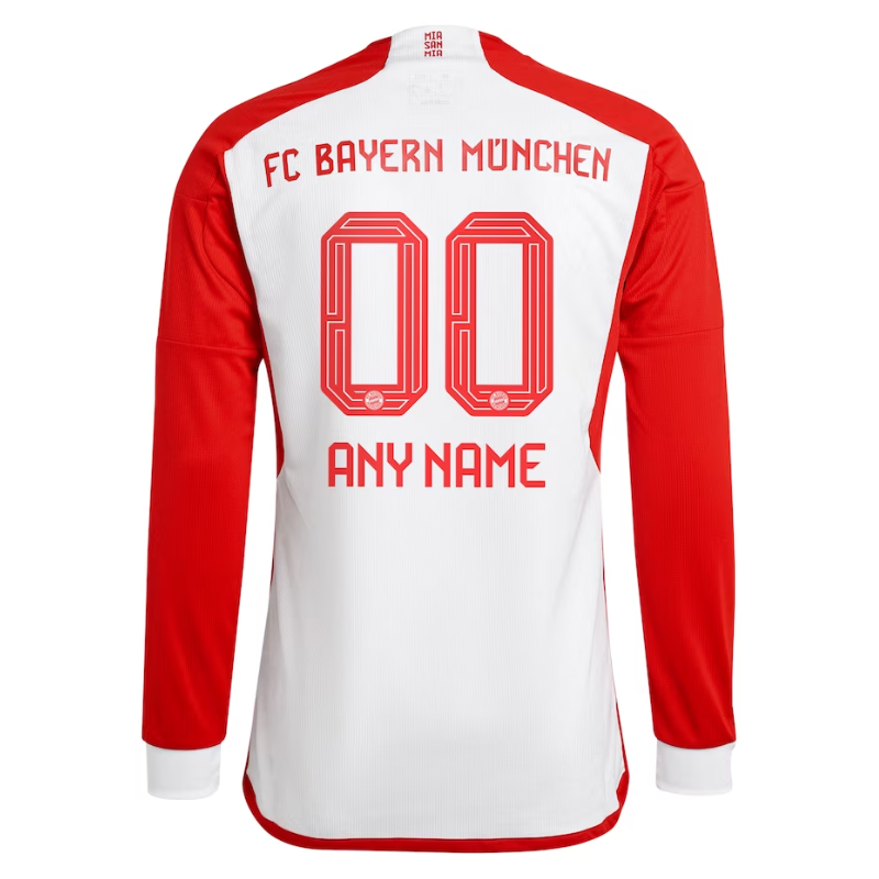 Bayern Munich Shirt 2023/24 Home Custom Long Sleeve Jersey - White