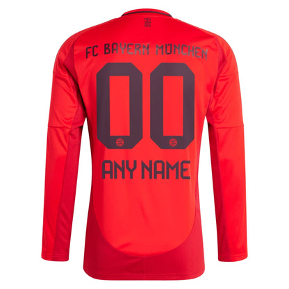 Bayern Munich adidas 2024/25 Home Long Sleeve Custom Jersey - Red