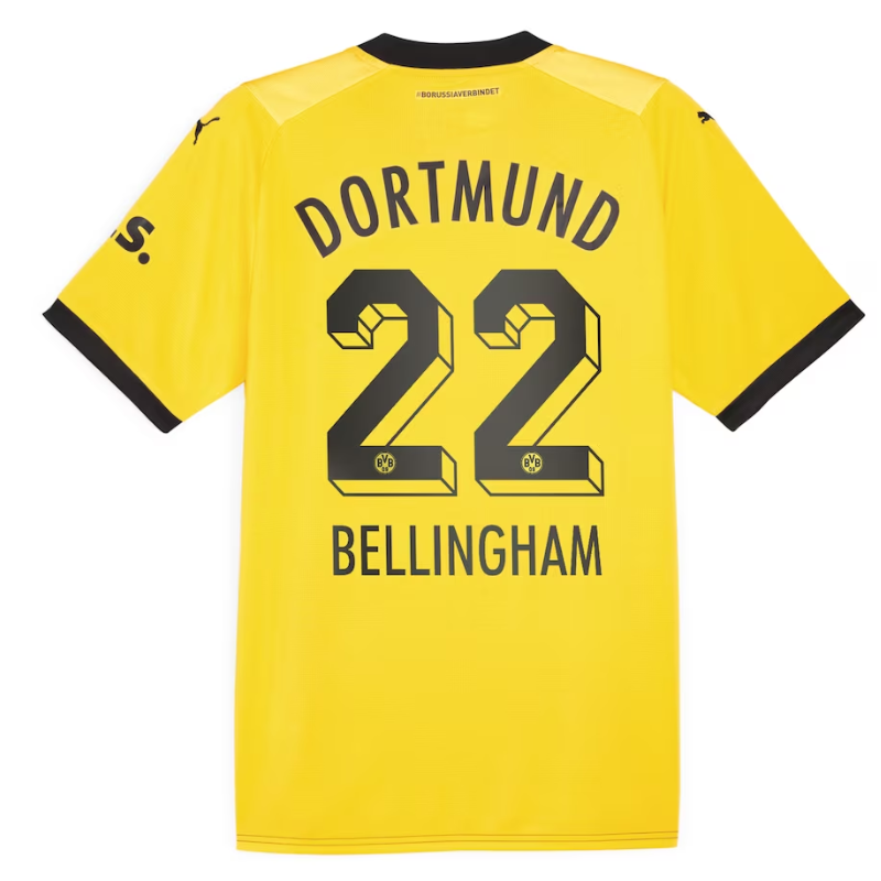 Borussia Dortmund Home Shirt 2023-24 - with Jersey Bellingham 22 printing - Yellow