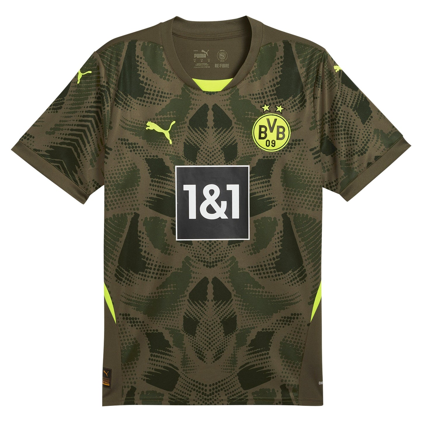 Borussia Dortmund Puma 2024/25 Short Sleeve Goalkeeper Custom Jersey - Olive