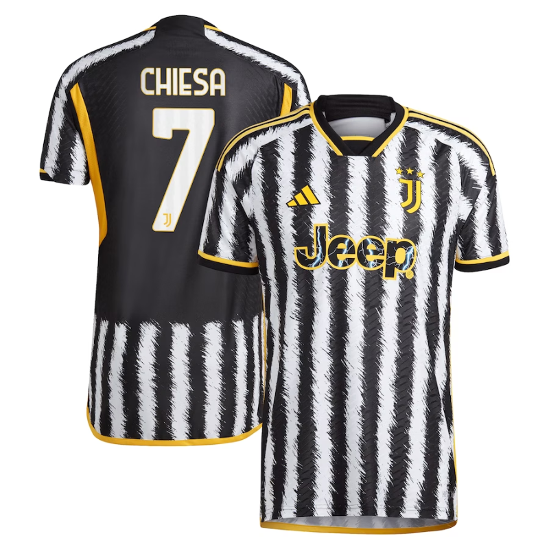 Federico Chiesa Juventus Shirt 2023/24 Home Player Jersey - Black