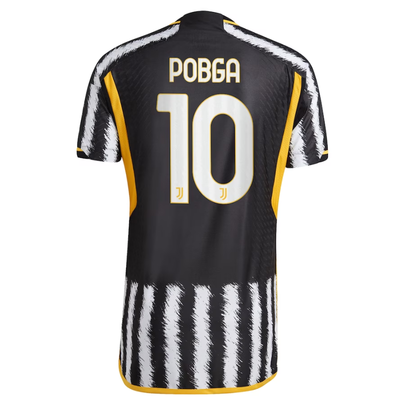 Juventus Team 2023-24 with Player Pogba 10 printing Jersey - White