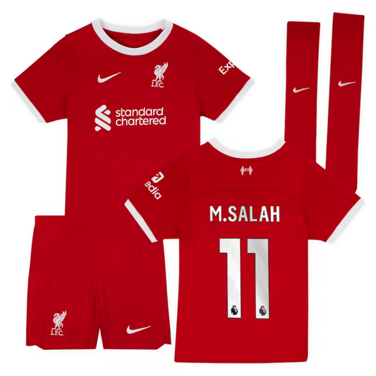 Liverpool Home  Kit - 2023-24 - Little Kids with M.Salah 11 printing - Red