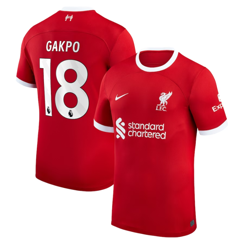 Liverpool Team Shirt - 2023-24 Jersey Gakpo 18 printing - Red