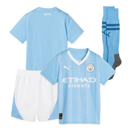 Manchester City Home Kids Puma 2023-24 Custom Jersey - Blue