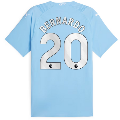 Manchester City Home Shirt 2023-24 with Jersey Bernardo 20 printing - Blue