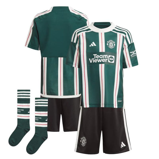 Manchester United Away Minikit 2023-24 Kids Customized Jersey - Green