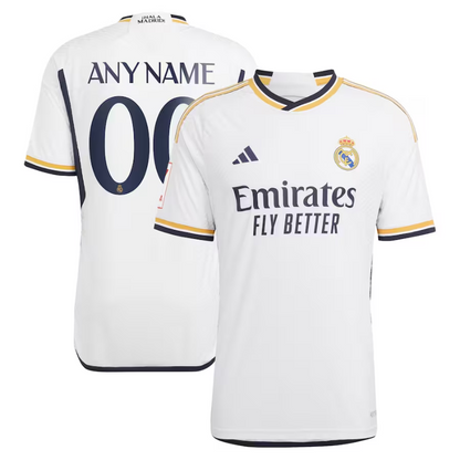 Real Madrid Adidas 2023/2024 Home Customized Jersey - White