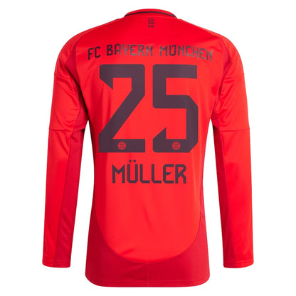 Thomas Müller Bayern Munich adidas 2024/25 Home  Long Sleeve Player Jersey - Red