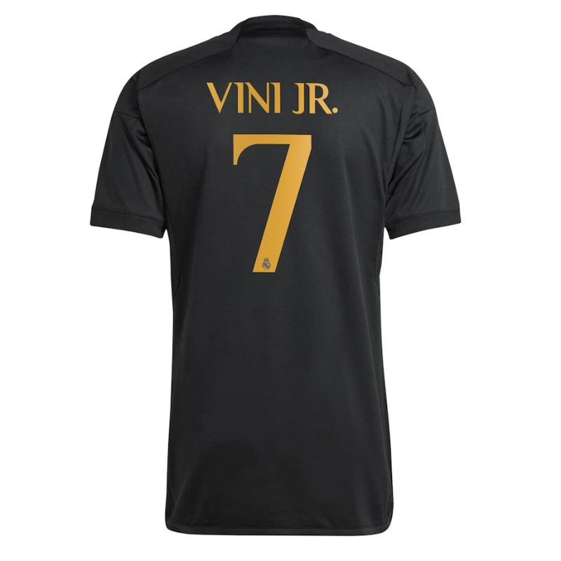 Vini Jr. Real Madrid Adidas 2023/24 Third Player Jersey - Black