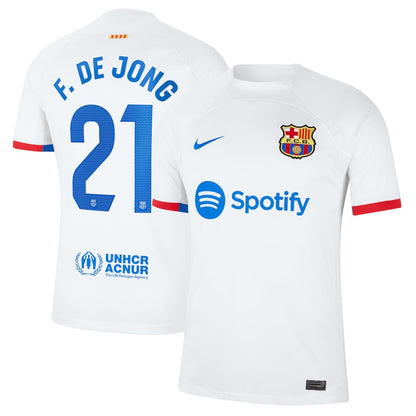 Frenkie de Jong Barcelona Nike 2023/24 Away Jersey - White