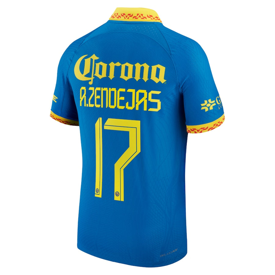 Alejandro Zendejas Club America Nike Away 2023/24 Authentic Jersey - Blue