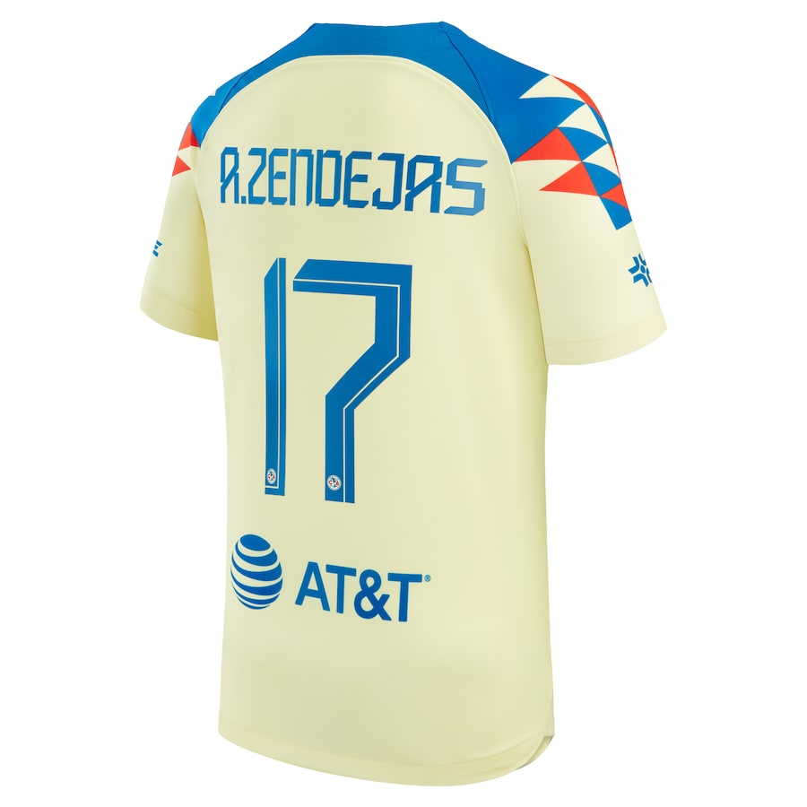 Alejandro Zendejas Club America Nike  Home 2023/24  Jersey - Yellow