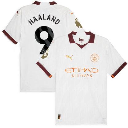 Erling Haaland Manchester City Puma 2023/24 Away Jersey - White