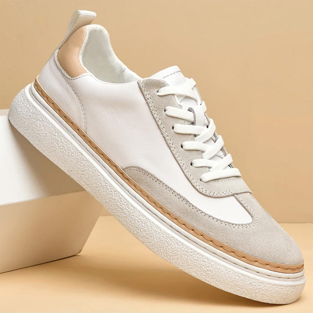 Fashion New Genuine Leather Casual Yellow White Shoes