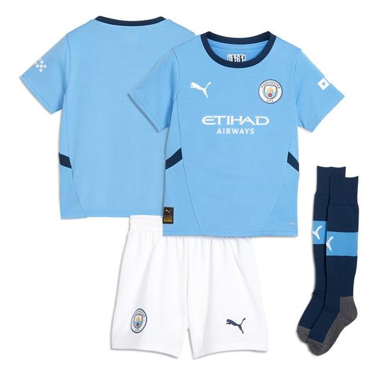 Manchester City Puma Home Minikit 2024-25 Custom Jersey - Blue