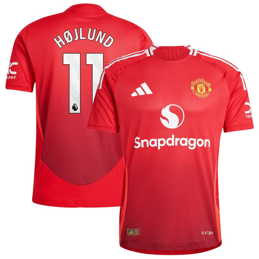 Manchester United adidas Home Shirt 2024-25 with Højlund 11 printing Jersey - Red