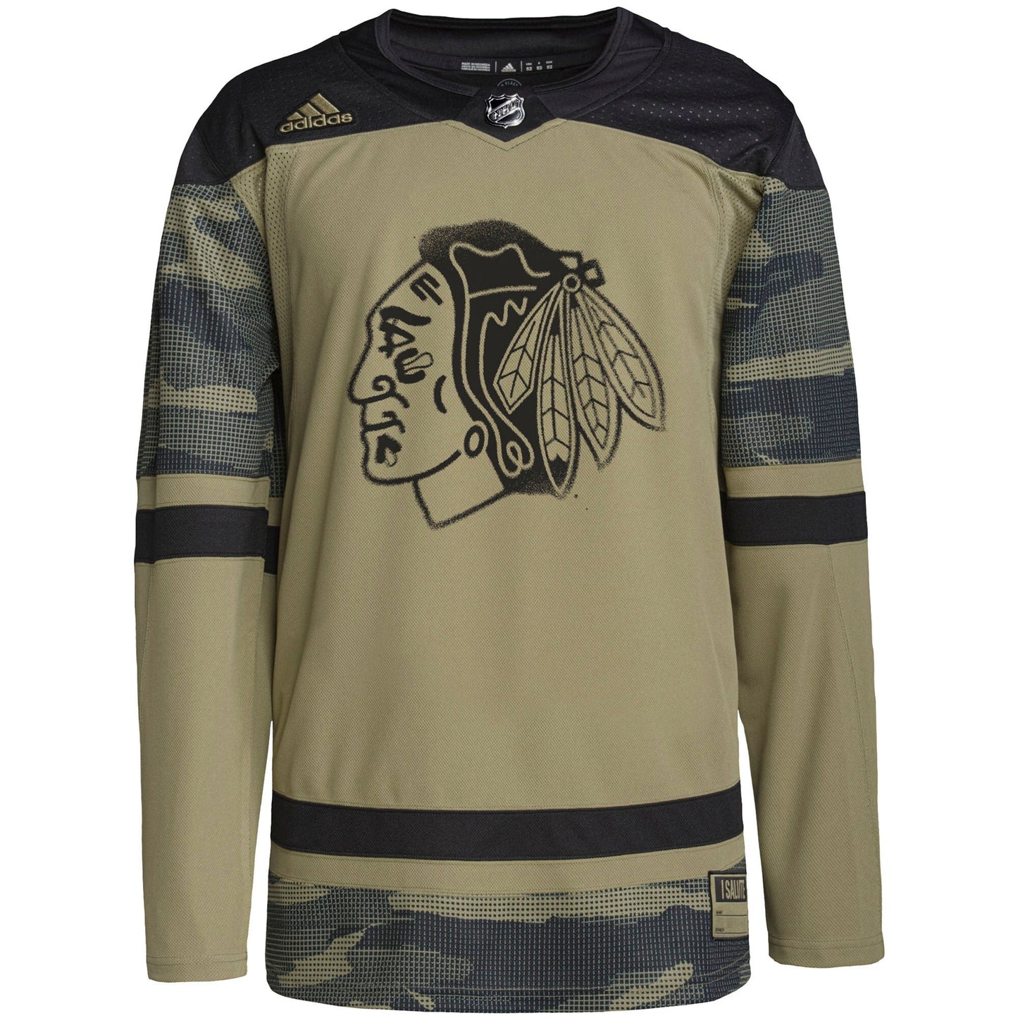 Chicago Blackhawks adidas Military Appreciation Team Custom Practice Jersey - Camo