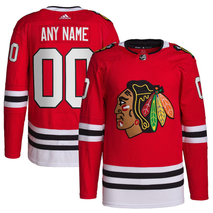 Chicago Blackhawks adidas Home Primegreen Custom Jersey - Red