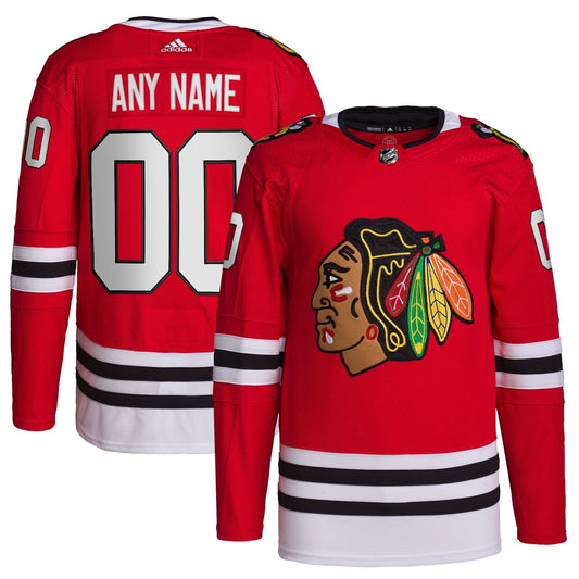 Chicago Blackhawks adidas Home Primegreen Custom Jersey - Red