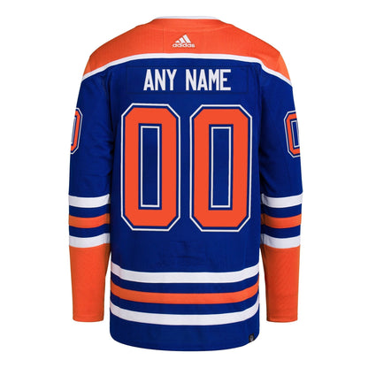 Edmonton Oilers adidas Home Primegreen Custom Jersey - Royal