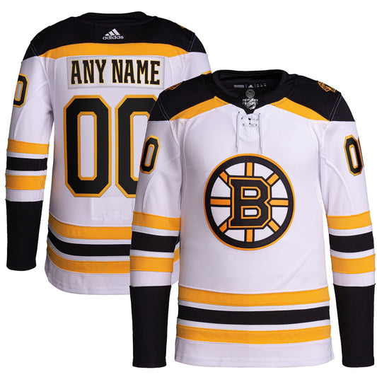 Boston Bruins adidas Away Primegreen Custom Jersey - White