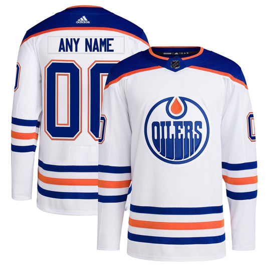 Edmonton Oilers adidas Away Primegreen Custom Jersey - White