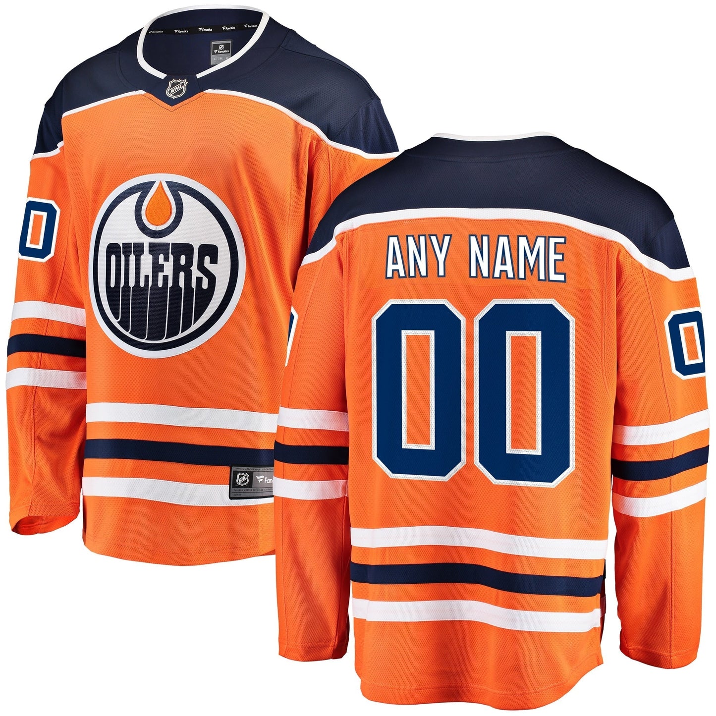 Edmonton Oilers Fanatics Home Breakaway Custom Jersey - Orange