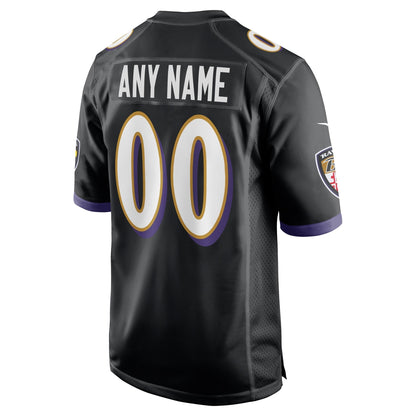 Baltimore Ravens Nike Alternate Custom Game Jersey - Black