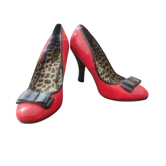 Pleaser Red Secretary Heels