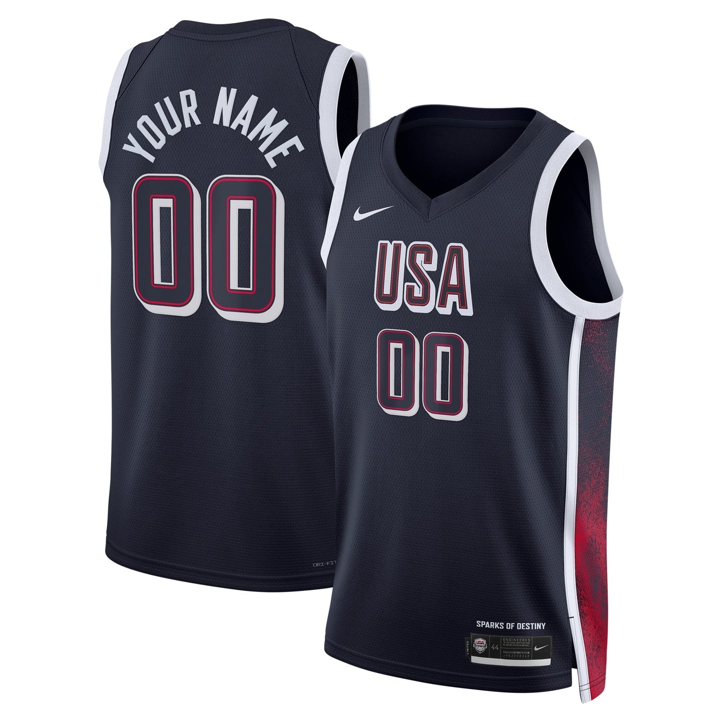 USA Basketball Nike Unisex 2024 Swingman Custom Jersey - Navy